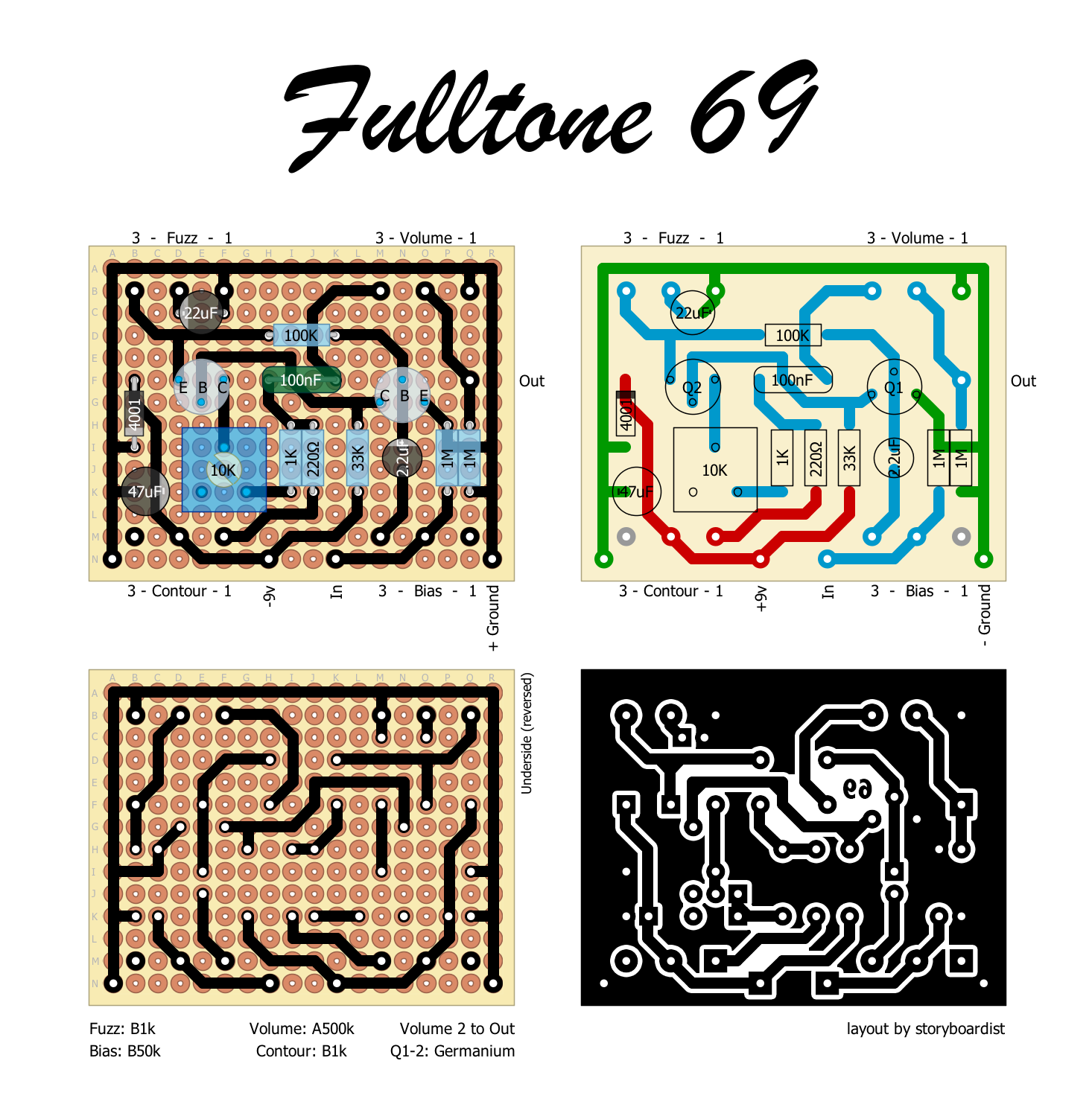 Perf and PCB Effects Layouts: Fulltone 69
